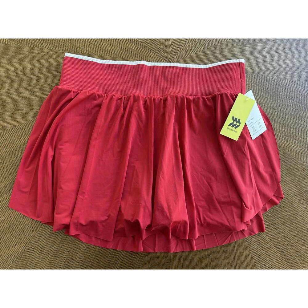NEW All In Motion Women's High Rise Seamless Skort Red Size L Tennis Pickleball